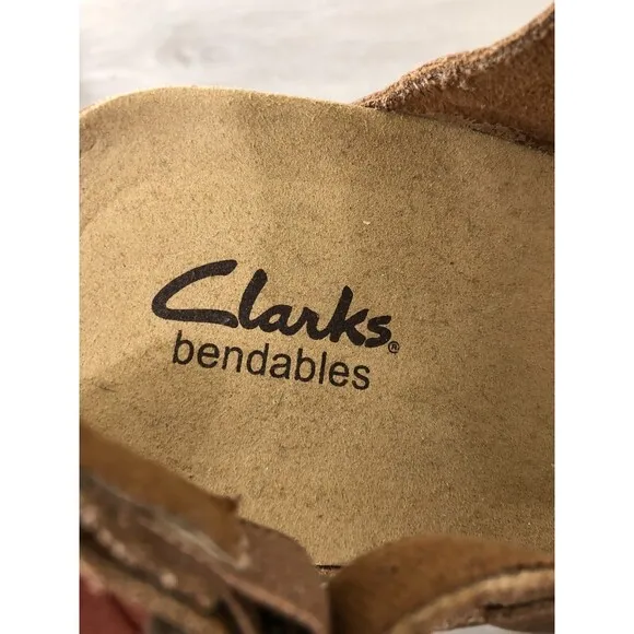 Clarks Alto Disco Womens Sandals US 9 Brown Leather Wedge Heel Slingback