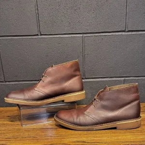 CLARK’S Brown Leather Relaxed Dress Chukka Boots Men’s 12