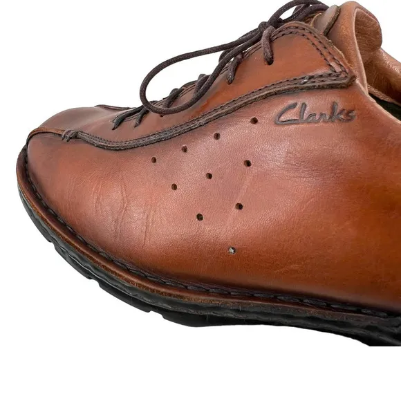 CLARKS Casual Oxford Lace Up Shoes in Brown Men's Size 10