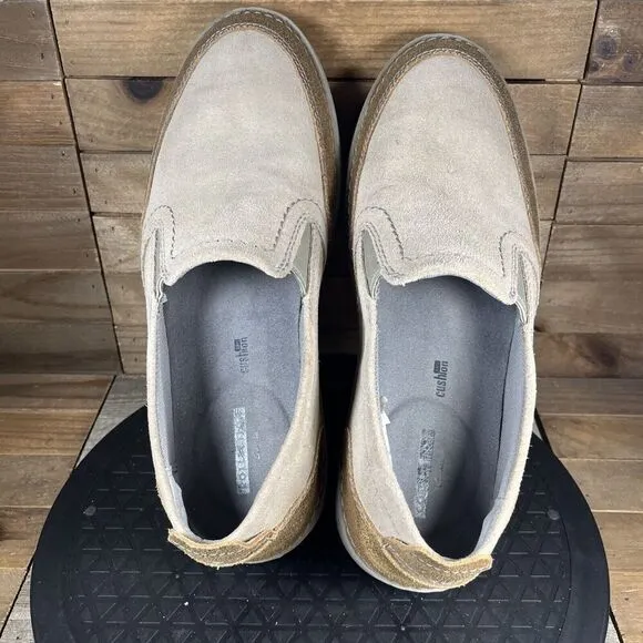 Clarks Men's Size 8.5 M Gosler Race Beige Sand Suede Slip on Loafer Shoes