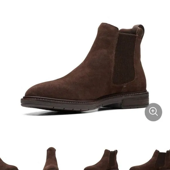 Clarks Mens Clarkdale Hall Dark Brown Suede Pull On Chelsea Boot Size 13