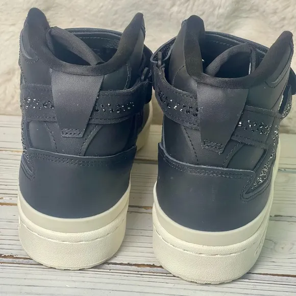CLEAN Size 8 - adidas Forum 84 High Black Sparkle Rhinestone Women's Shoes