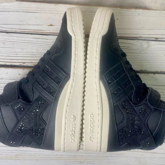 CLEAN Size 8 - adidas Forum 84 High Black Sparkle Rhinestone Women's Shoes