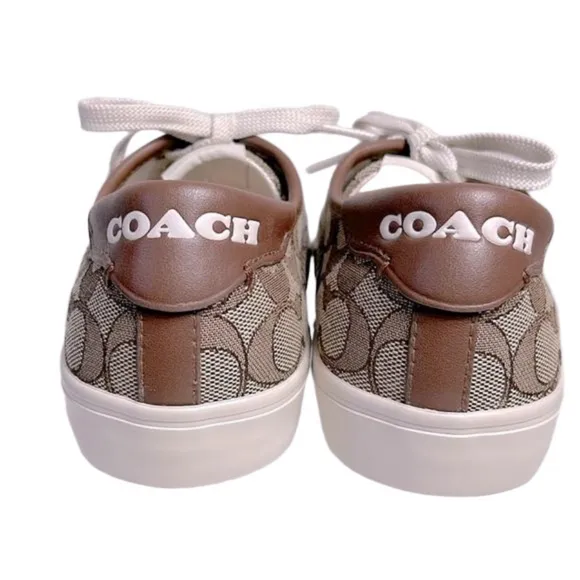 COACH CitySole Skateboarding Signature Logo Low Top Shoes Women's Khaki Size 7