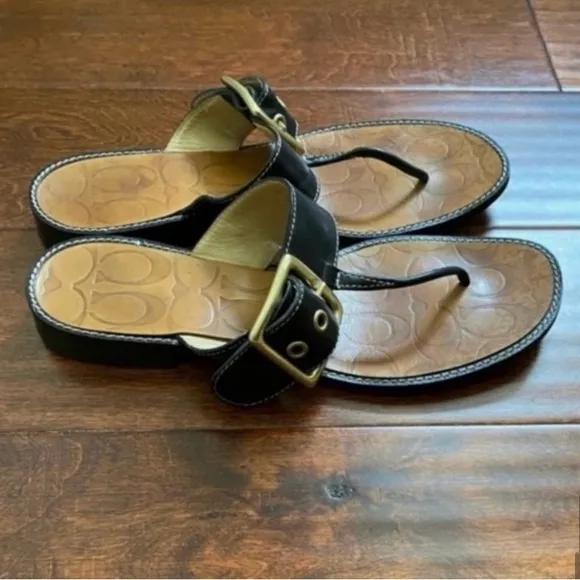 Coach Large Buckle Sandals