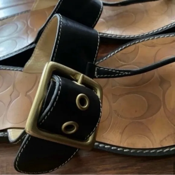 Coach Large Buckle Sandals