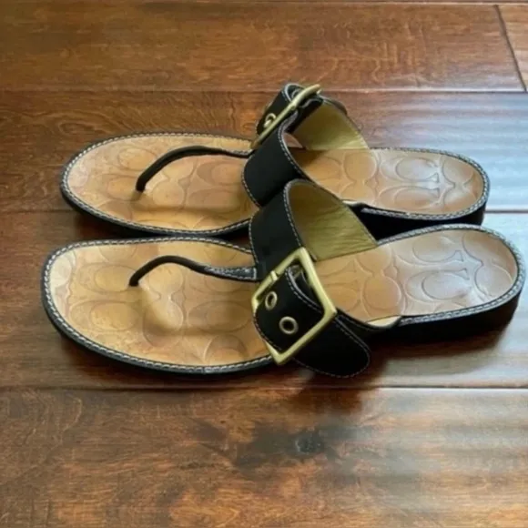 Coach Large Buckle Sandals
