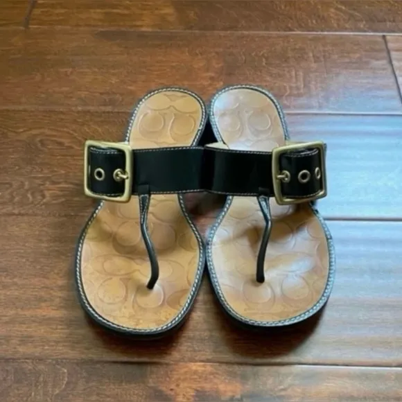 Coach Large Buckle Sandals