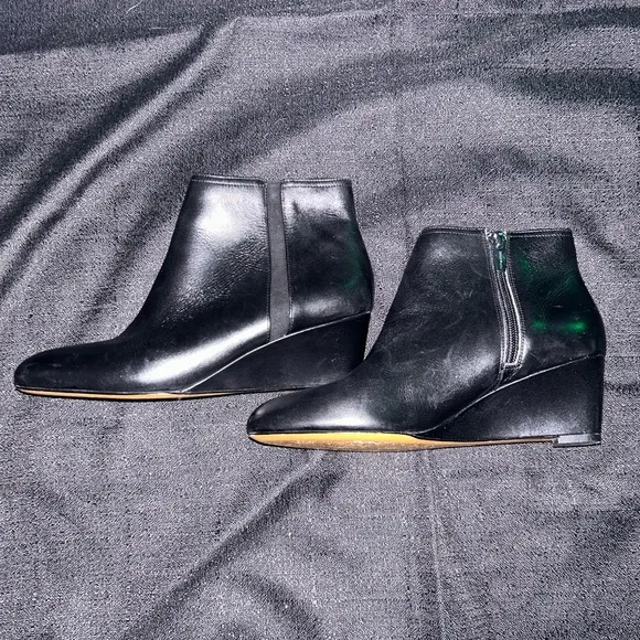 Coach Maya Leather Wedge Ankle Boots