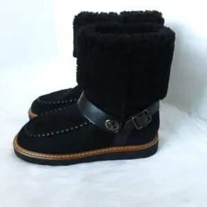 COACH Womens size 5B Shearling Harness Suede Winter Boots
