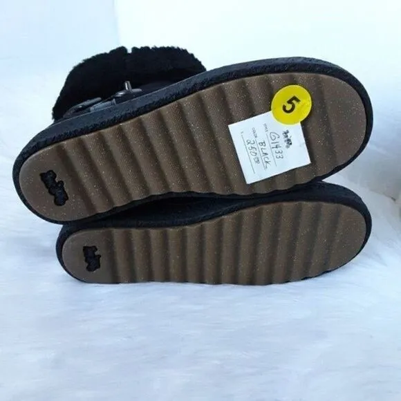 COACH Womens size 5B Shearling Harness Suede Winter Boots