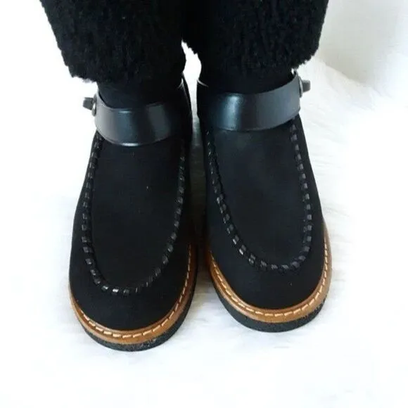 COACH Womens size 5B Shearling Harness Suede Winter Boots