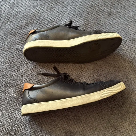 Cole Haan Black Leather Sneakers Men’s 12 Lace-Up Low Top Casual Shoes