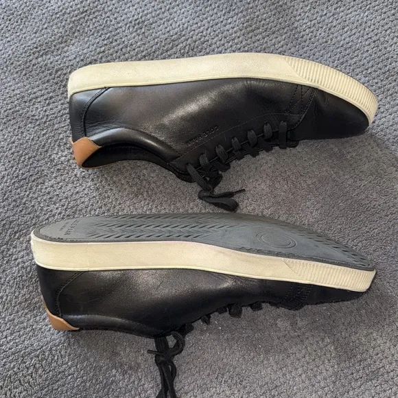 Cole Haan Black Leather Sneakers Men’s 12 Lace-Up Low Top Casual Shoes