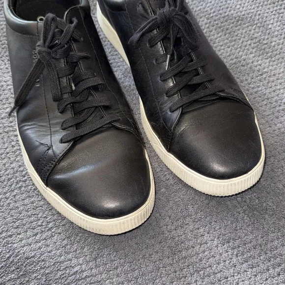 Cole Haan Black Leather Sneakers Men’s 12 Lace-Up Low Top Casual Shoes