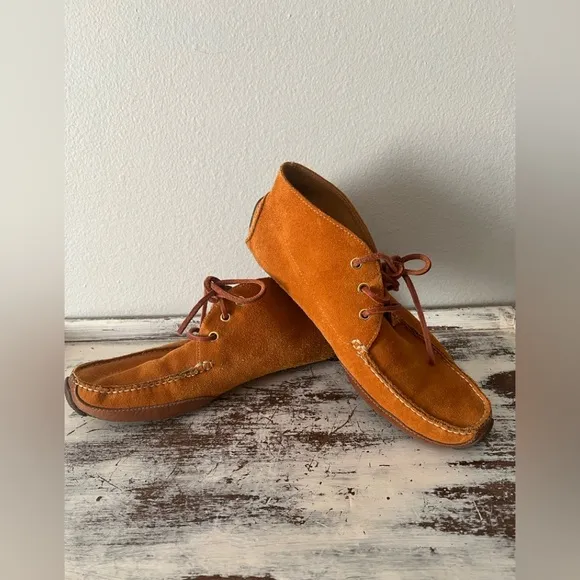 Cole Haan Chukka Camel Suede Boots Men 9.5M Comfort C13104 Preppy Driver Shoes