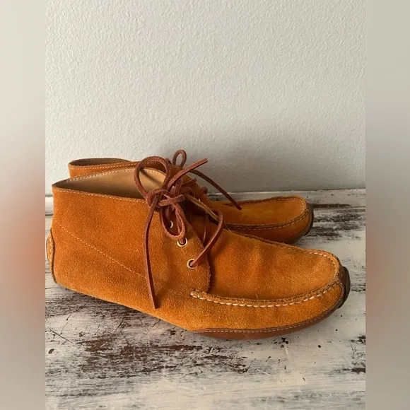 Cole Haan Chukka Camel Suede Boots Men 9.5M Comfort C13104 Preppy Driver Shoes