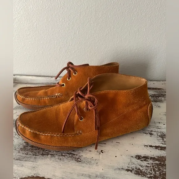 Cole Haan Chukka Camel Suede Boots Men 9.5M Comfort C13104 Preppy Driver Shoes