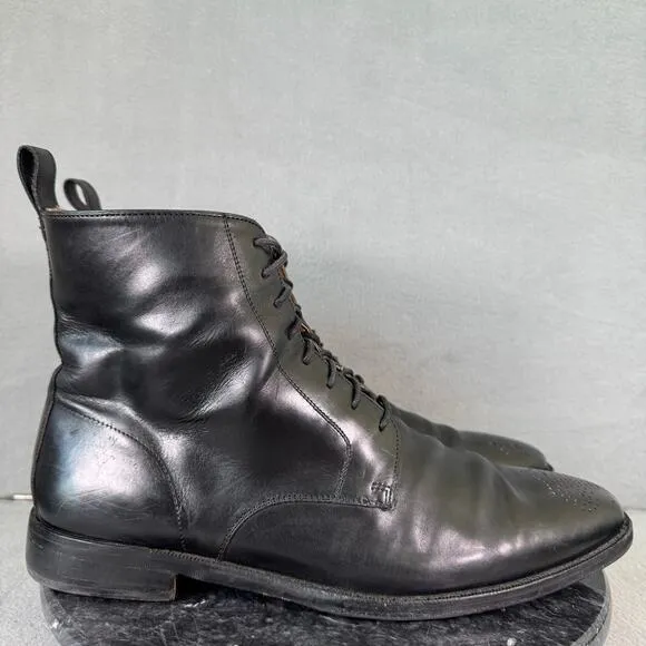 Cole Haan Lionel Dress Boots Lace-Up Black Leather Men’s 9M US