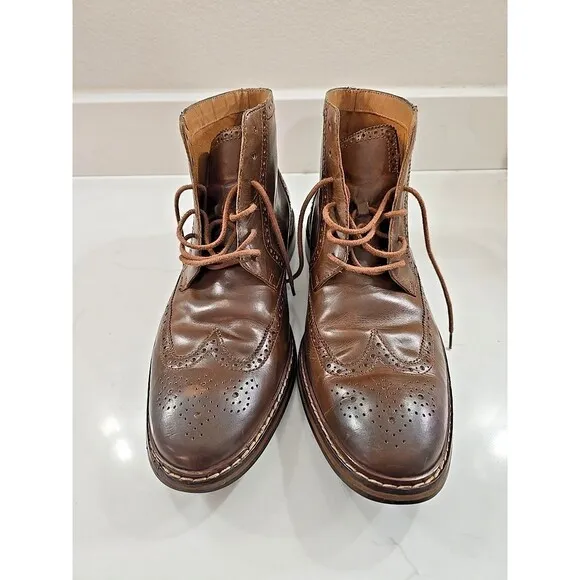Cole Haan Men 12 Williams Chukka Boots Wingtip Oxford Leather Ankle Shoes C20291