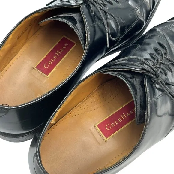 Cole Haan Mens 12 D Calhoun Split Toe Black Leather Oxford Dress Shoes Formal