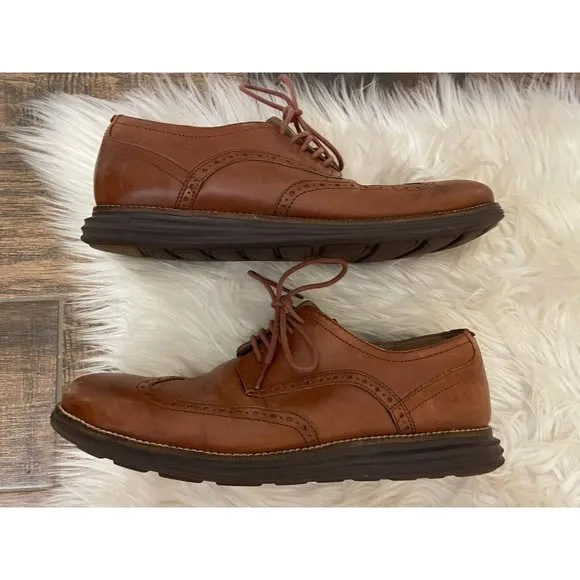 Cole Haan Men's Sz 10M‎ ZEROGRAND Wingtip Oxford Shoes Brown C26472