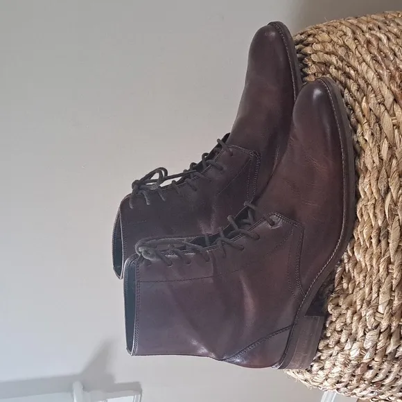 Cole‎ Haan Mens Williams II Mens Dress Boots Brown Leather Lace Up Size 10.5