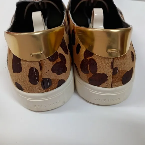 Cole Haan Wide GrandPro Spectator Leopard Hair Calf Slip On Shoes Sneakers 7½C
