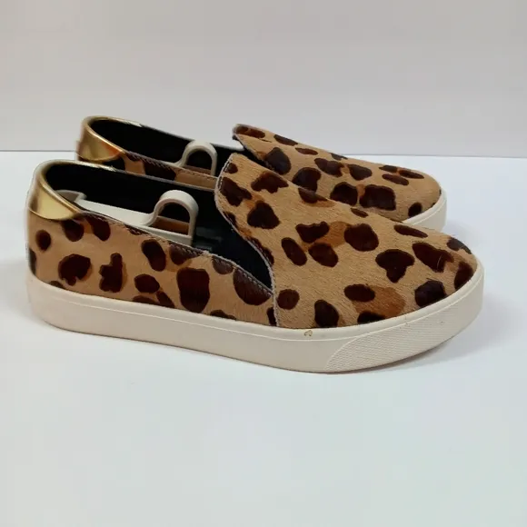 Cole Haan Wide GrandPro Spectator Leopard Hair Calf Slip On Shoes Sneakers 7½C