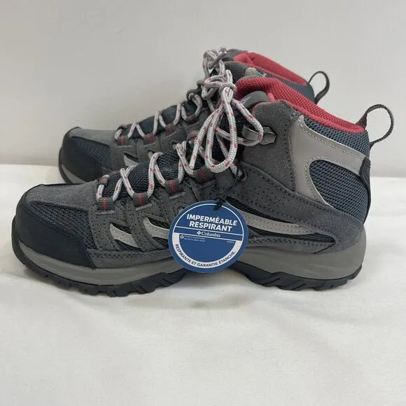 Columbia Crestwood Hiking Boots Women's 8 Mid Waterproof Preppy BL5371-053 NWOB