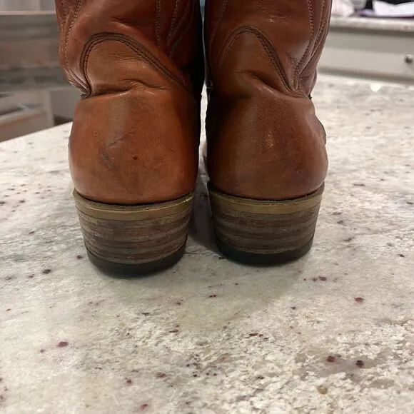 Comb Last Cognac Cowboy Boots sz 9-1/2 EE
