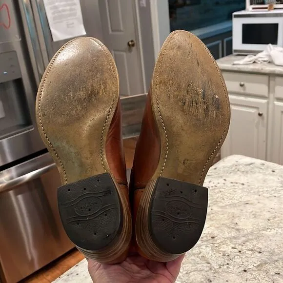 Comb Last Cognac Cowboy Boots sz 9-1/2 EE