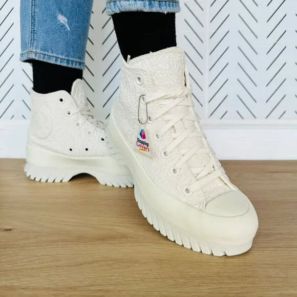 🤩Converse 7 Women's Sneakers Chuck Taylor Lugged 2.0 Jacquard High Top A00876C