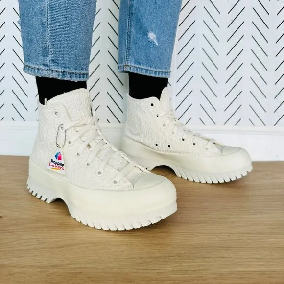 🤩Converse 7 Women's Sneakers Chuck Taylor Lugged 2.0 Jacquard High Top A00876C