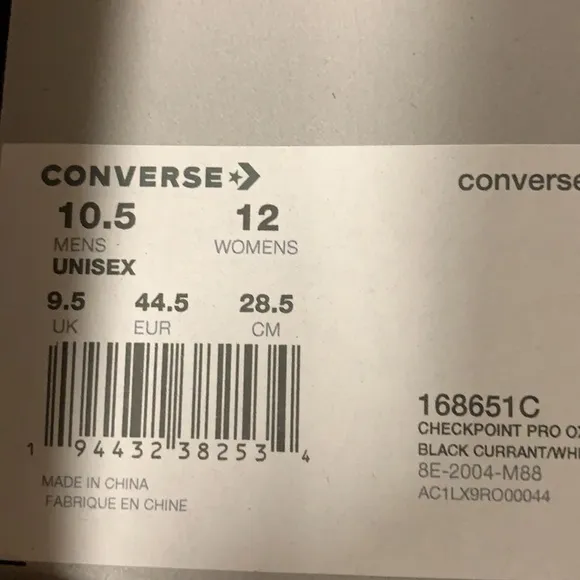 CONVERSE CHECKPOINT PRO OX BLACK CURRANT/WHITE MEN