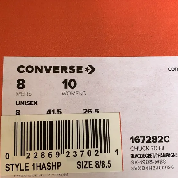CONVERSE CHUCK 70 HI BLACK/EGRET/CHAMPAGNE TAN MEN