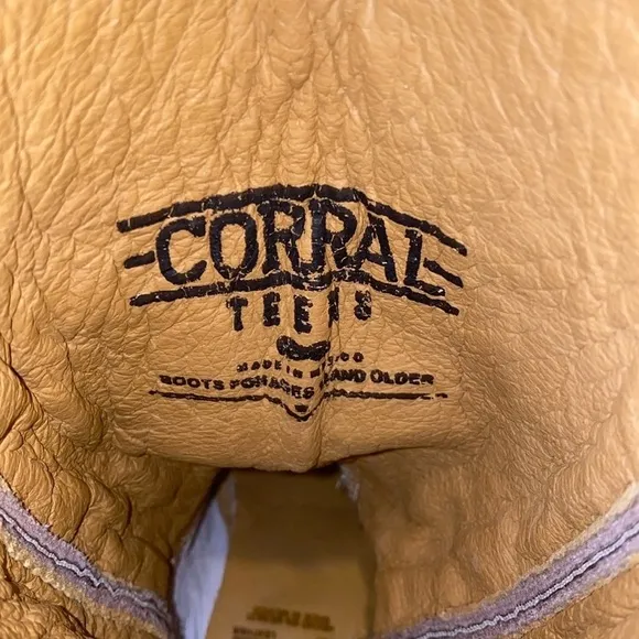 Corral Kid’s BOOTS Lisa Brown Crater Bone Embroidery Handmade Sz 2T A2773Leather