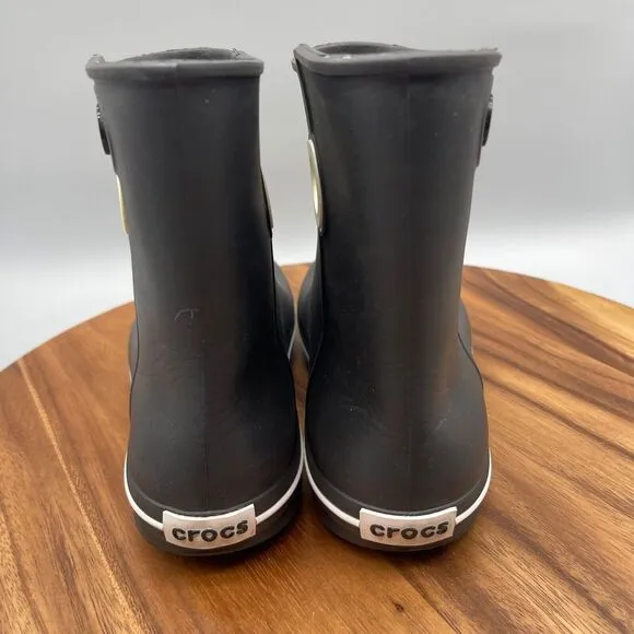CROCS Boots Womens Size 7 Jaunt Shorty Black Rain Boots 15769 Outdoor Gardening