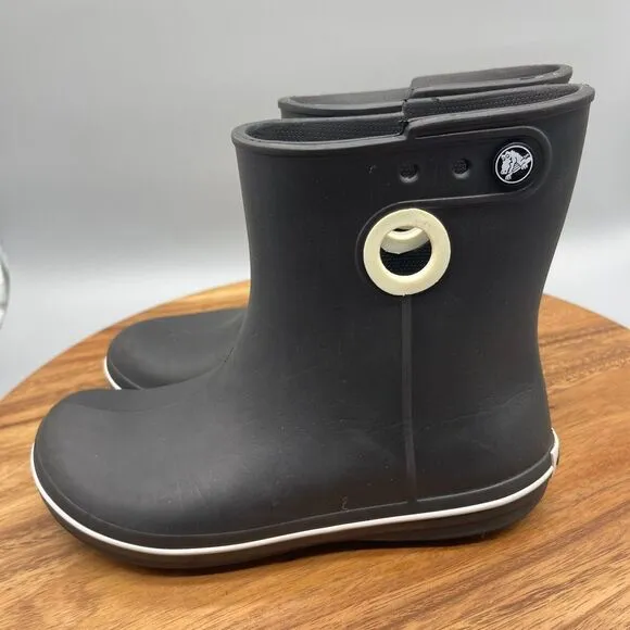 CROCS Boots Womens Size 7 Jaunt Shorty Black Rain Boots 15769 Outdoor Gardening