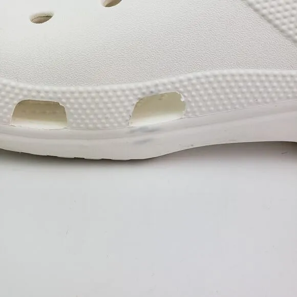 Crocs Classic Mens Size 11 White Slip On Casual Comfort Clog Shoes 10001