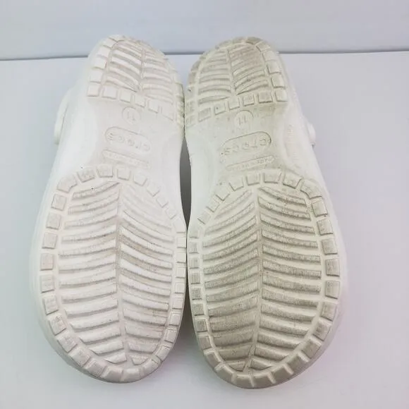 Crocs Classic Mens Size 11 White Slip On Casual Comfort Clog Shoes 10001