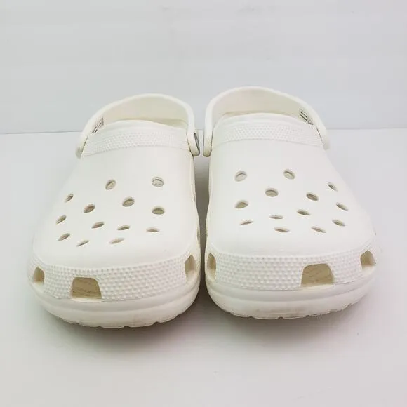 Crocs Classic Mens Size 11 White Slip On Casual Comfort Clog Shoes 10001