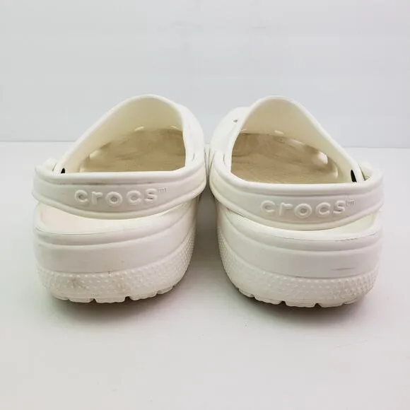 Crocs Classic Mens Size 11 White Slip On Casual Comfort Clog Shoes 10001
