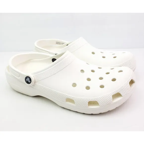Crocs Classic Mens Size 11 White Slip On Casual Comfort Clog Shoes 10001