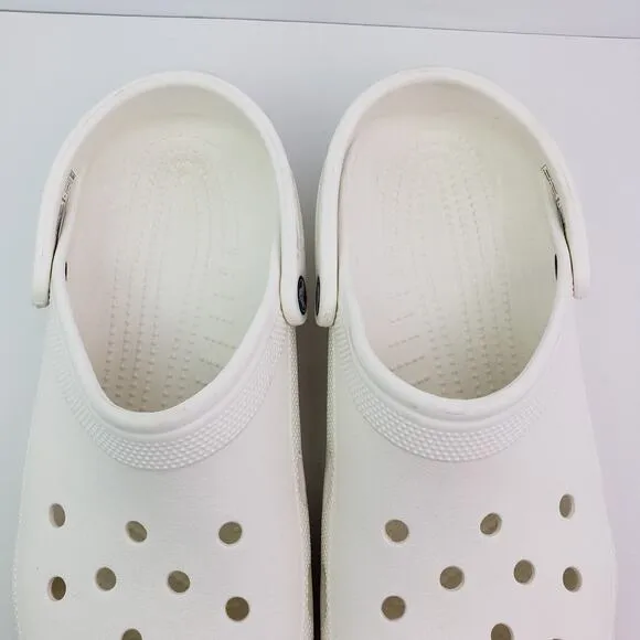 Crocs Classic Mens Size 11 White Slip On Casual Comfort Clog Shoes 10001