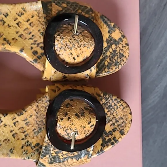 Cult Gaia platform sandals animal print size 37 1/2