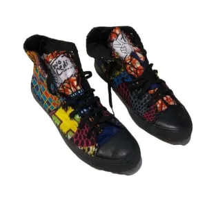 Custom Converse Two Cedi Patchwork Shoes Colorful Bright 9.5 Mens 11.5 Womens