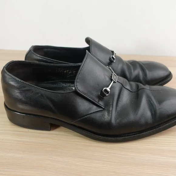 DAKS London Horsebit Loafer Mens 10 C Black Leather Slip On Career Suit ENGLAND