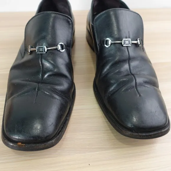 DAKS London Horsebit Loafer Mens 10 C Black Leather Slip On Career Suit ENGLAND