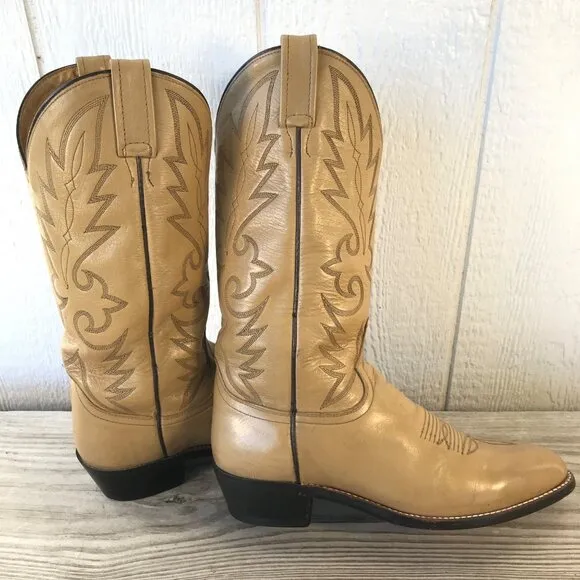 Dan Post  Classic Mens Blond Leather Cowboy Western Dress Boots 8.5 D DP2116R